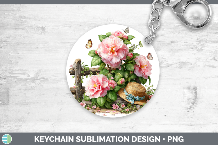 Flowers 02 Bandana Summer Camellia Keychain Sublimation Keyr