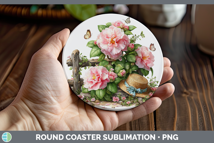Flowers 02 Bandana Summer Camellia Round Coaster Sublimation