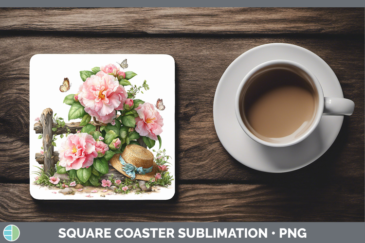 Flowers 02 Bandana Summer Camellia Square Coaster Sublimatio