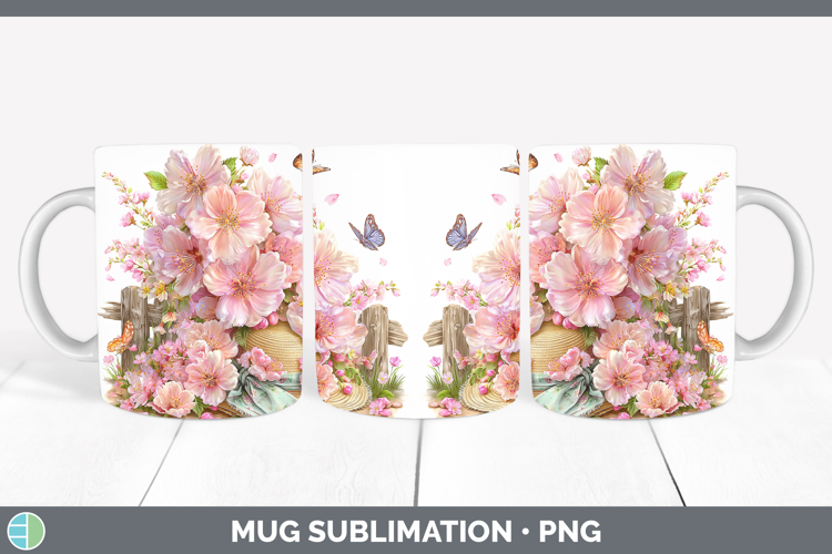 Flowers 02 Bandana Summer Cherry Blossom Mug Wrap Sublimatio