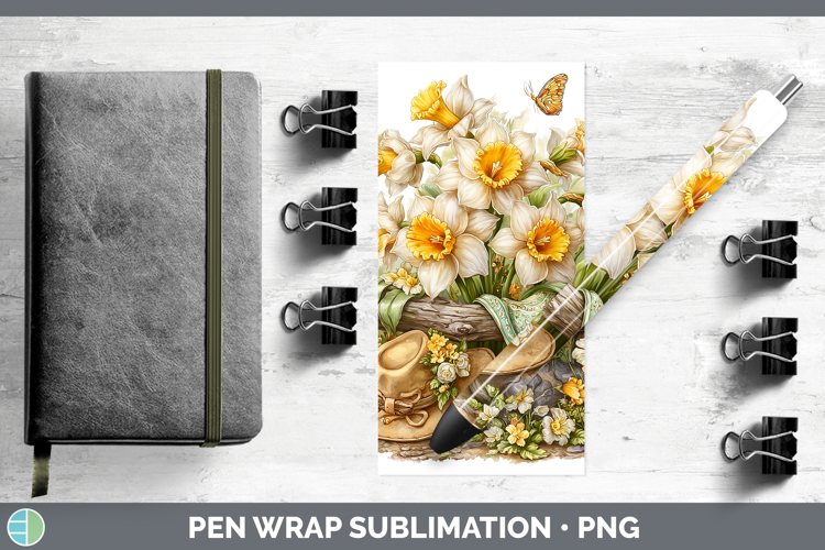 Flowers 02 Bandana Summer Daffodil Pen Wrap Sublimation Pen