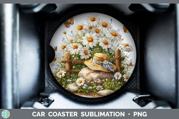Flowers 02 Bandana Summer Daisy Car Coaster Sublimation Des
