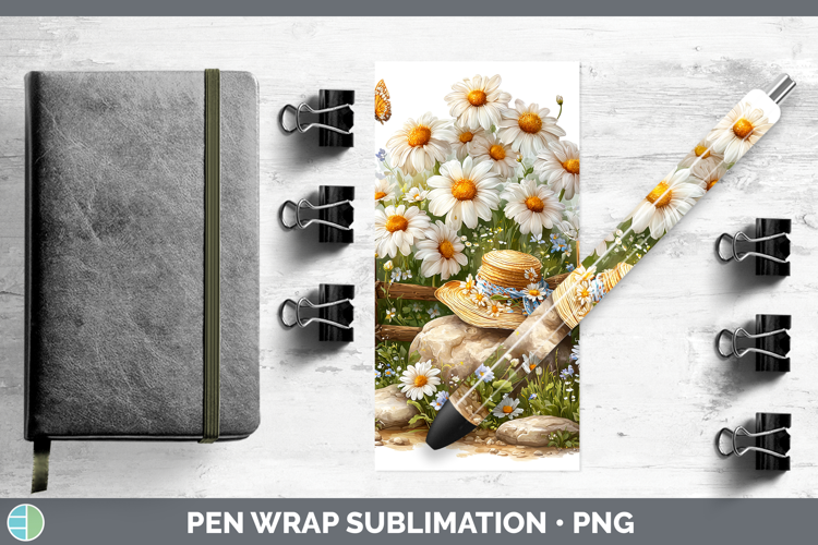 Flowers 02 Bandana Summer Daisy Pen Wrap Sublimation Pen Des