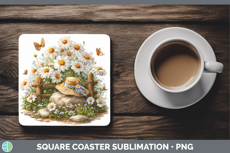 Flowers 02 Bandana Summer Daisy Square Coaster Sublimation C