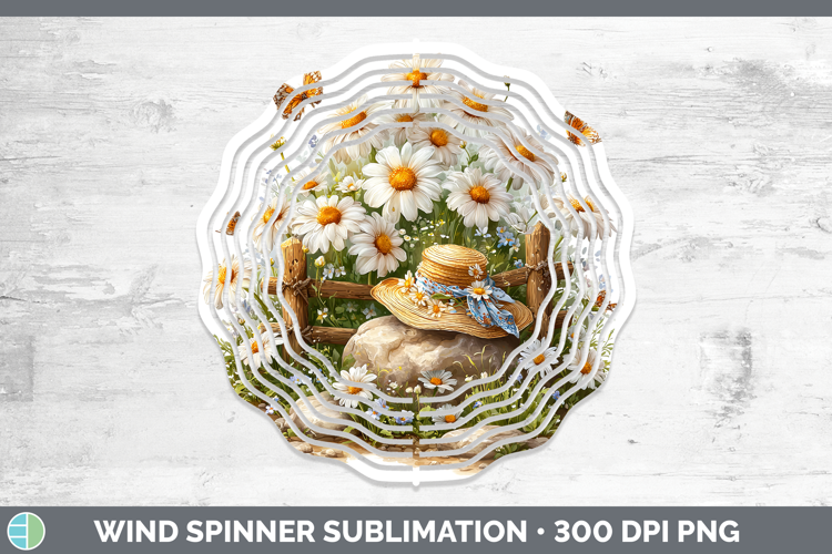 Flowers 02 Bandana Summer Daisy Wind Spinner Sublimation Spi