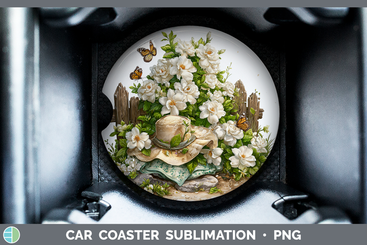 Flowers 02 Bandana Summer Gardenia Car Coaster Sublimation