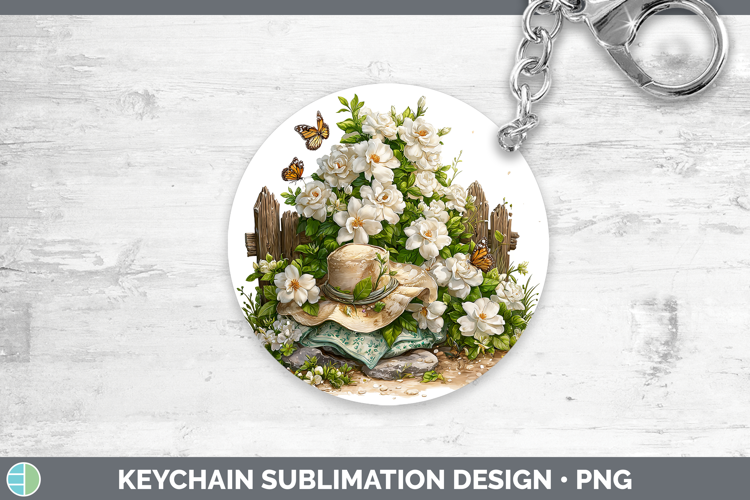 Flowers 02 Bandana Summer Gardenia Keychain Sublimation Keyr
