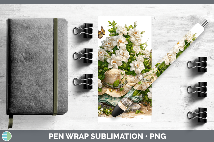 Flowers 02 Bandana Summer Gardenia Pen Wrap Sublimation Pen