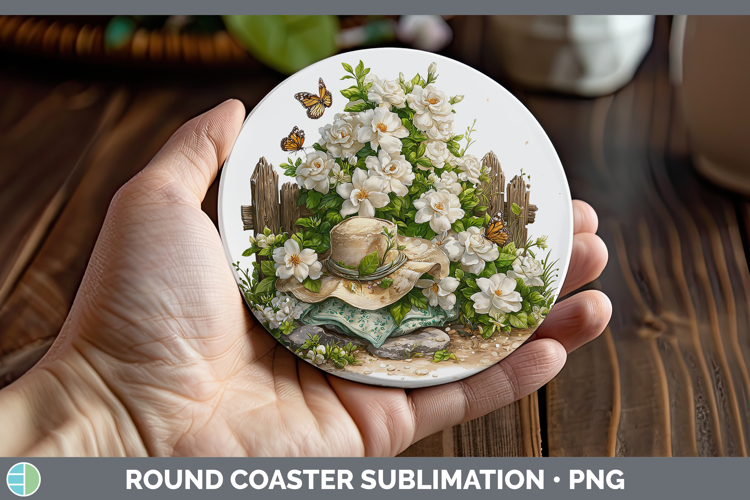 Flowers 02 Bandana Summer Gardenia Round Coaster Sublimation