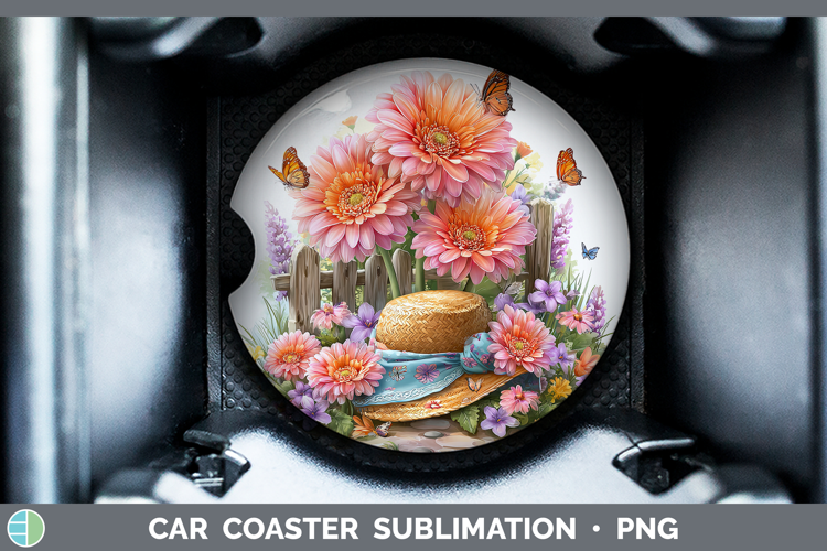 Flowers 02 Bandana Summer Gerbera Daisy Car Coaster Sublimat