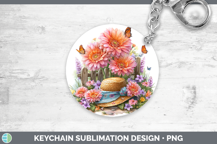 Flowers 02 Bandana Summer Gerbera Daisy Keychain Sublimation