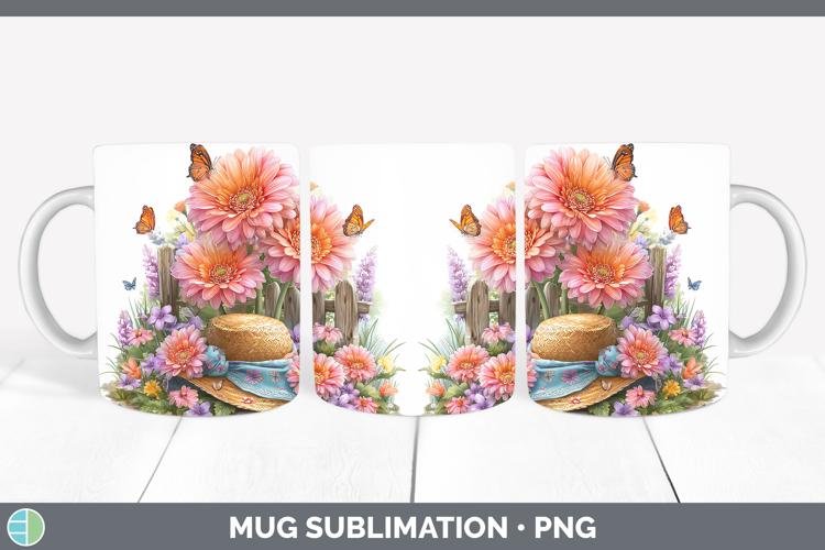 Flowers 02 Bandana Summer Gerbera Daisy Mug Wrap Sublimation