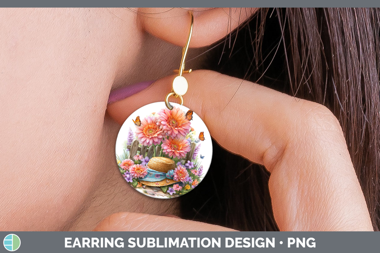 Flowers 02 Bandana Summer Gerbera Daisy Round Earrings Subli