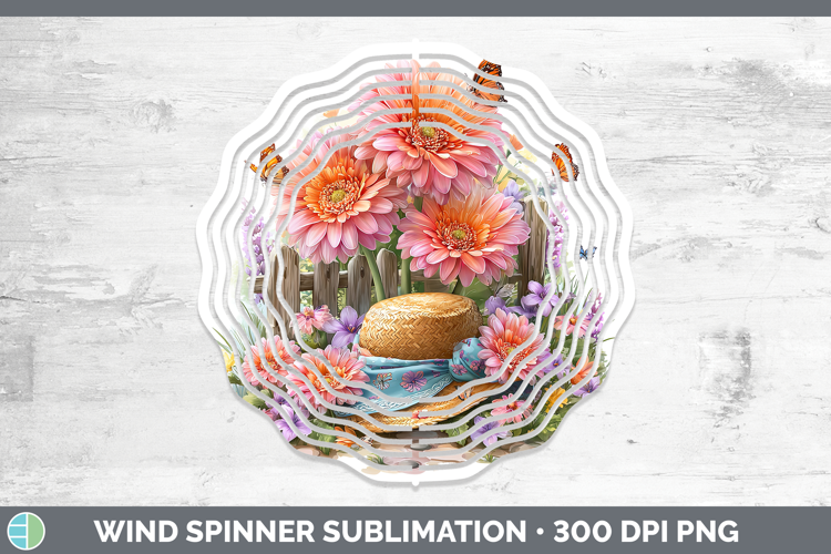 Flowers 02 Bandana Summer Gerbera Daisy Wind Spinner Sublima
