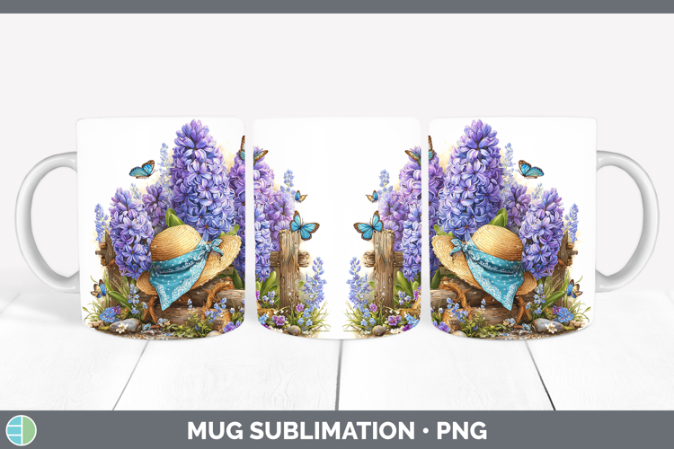Hyacinth Mug Wrap Flowers 02 Bandana Summer Sublimation Coff