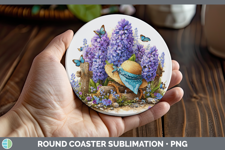 Hyacinth Round Coaster Flowers 02 Bandana Summer Sublimation