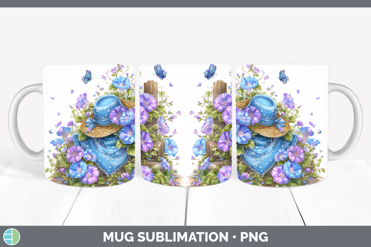 Morning Glory Mug Wrap Flowers 02 Bandana Summer Sublimation