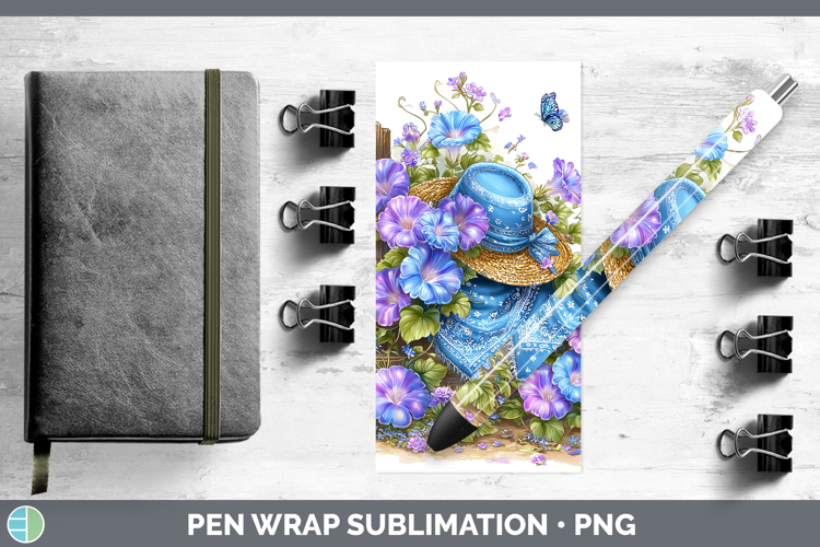 Morning Glory Pen Wrap Flowers 02 Bandana Summer Sublimation