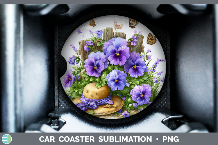 Pansy Car Coaster Flowers 02 Bandana Summer Sublimation Des