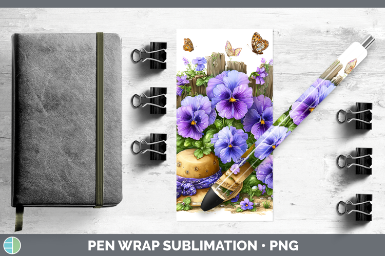 Pansy Pen Wrap Flowers 02 Bandana Summer Sublimation Pen Des