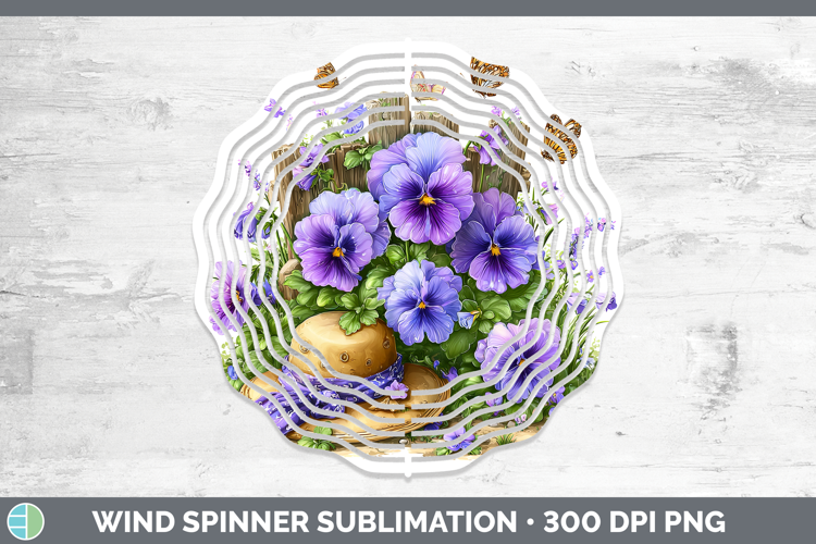 Pansy Wind Spinner Flowers 02 Bandana Summer Sublimation Spi