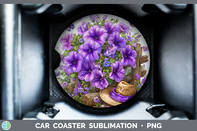 Petunia Car Coaster Flowers 02 Bandana Summer Sublimation D