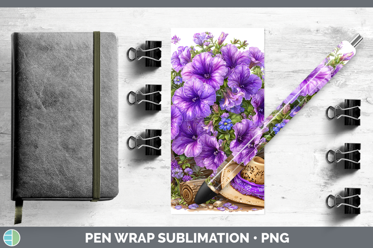 Petunia Pen Wrap Flowers 02 Bandana Summer Sublimation Pen D