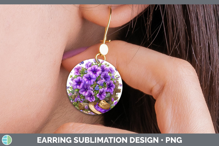 Petunia Round Earrings Flowers 02 Bandana Summer Sublimation