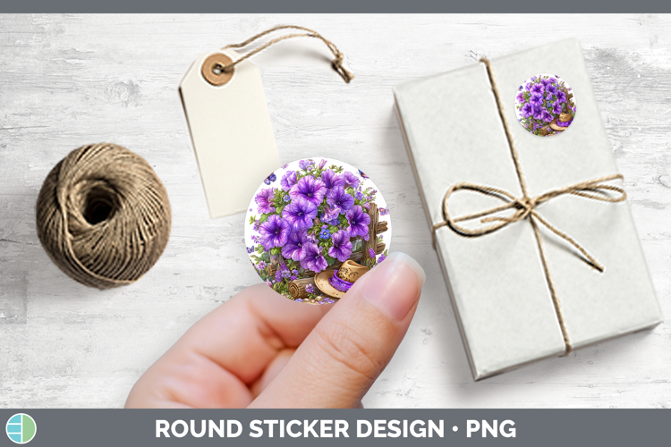 Flowers 02 Bandana Summer Petunia Stickers | Round Labels De