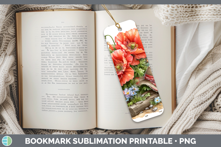 Poppy Bookmark Flowers 02 Bandana Summer Sublimation Printab