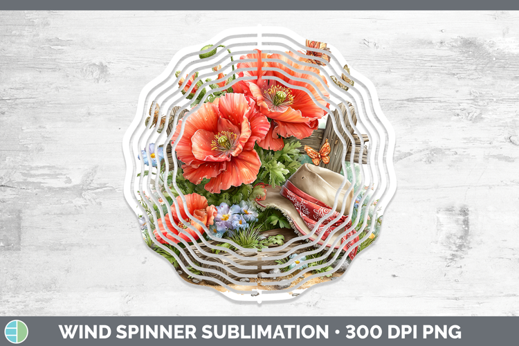 Poppy Wind Spinner Flowers 02 Bandana Summer Sublimation Spi