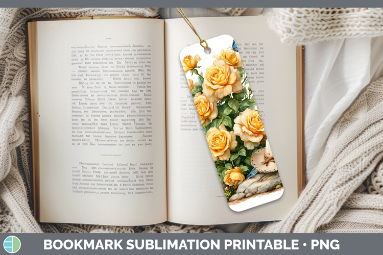 Rose Bookmark Flowers 02 Bandana Summer Sublimation Printabl
