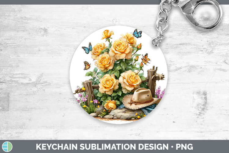 Rose Keychain Flowers 02 Bandana Summer Sublimation Keyring