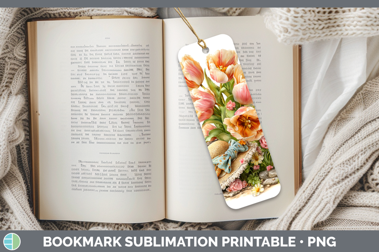 Tulip Bookmark Flowers 02 Bandana Summer Sublimation Printab
