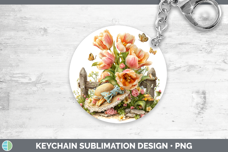 Tulip Keychain Flowers 02 Bandana Summer Sublimation Keyring