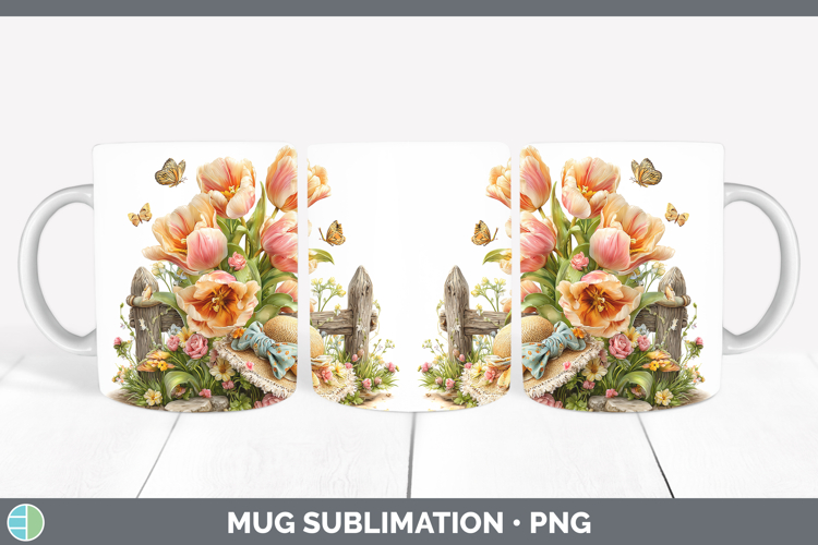 Tulip Mug Wrap Flowers 02 Bandana Summer Sublimation Coffee