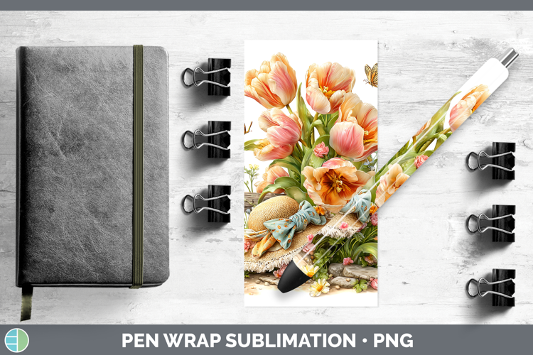 Tulip Pen Wrap Flowers 02 Bandana Summer Sublimation Pen Des