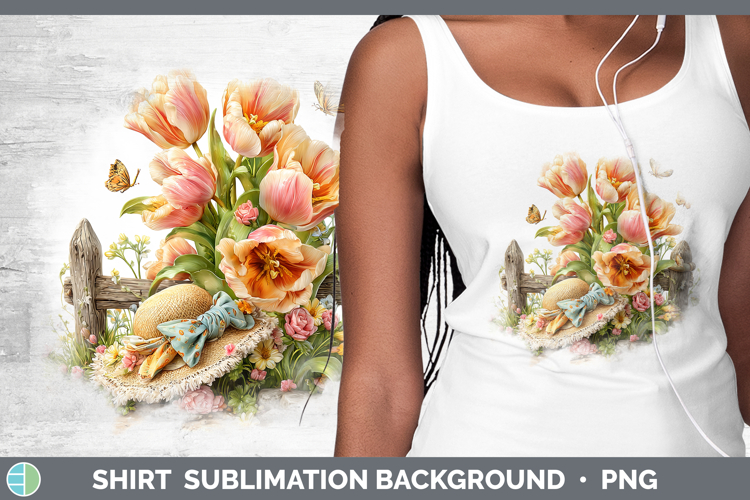 Tulip Shirt Flowers 02 Bandana Summer Sublimation Background