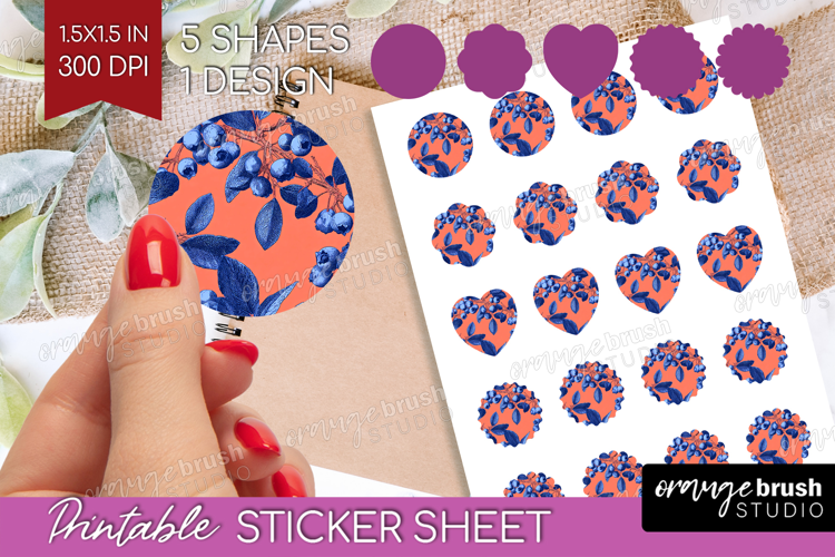 Floral Round Sticker - Sping Flowers Printable Sticker Sheet