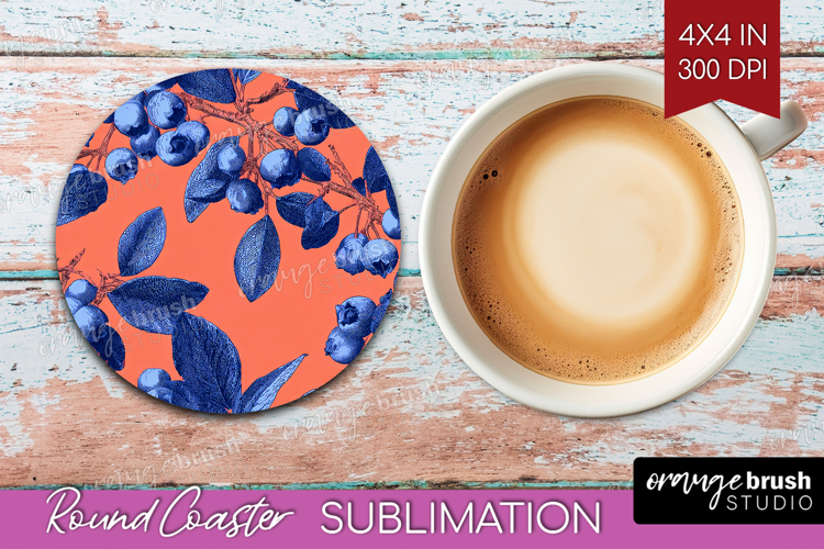 Floral Round Coaster - Sping Flowers Coaster PNG Sublimation