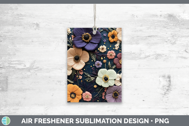 Flowers 02 Embroider Anemone Air Freshener Sublimation Car F