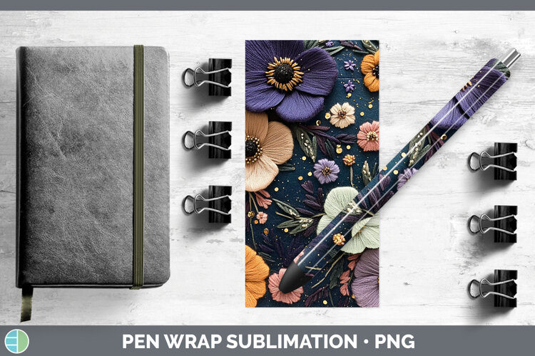 GorgeousFlowers 02 Embroider Pen Wrap design.