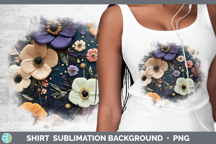 Flowers 02 Embroider Anemone Shirt Sublimation Sublimation B