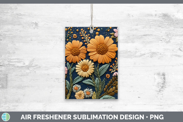 GorgeousFlowers 02 Embroider Air Freshener design.