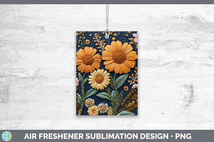 Flowers 02 Embroider Calendula Air Freshener Sublimation Car