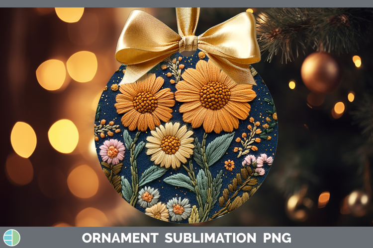 Flowers 02 Embroider Calendula Ornament Sublimation Bauble D