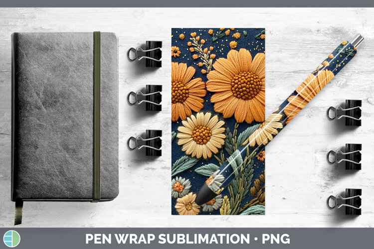 GorgeousFlowers 02 Embroider Pen Wrap design.