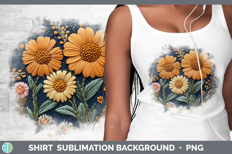 Flowers 02 Embroider Calendula Shirt Sublimation Sublimation