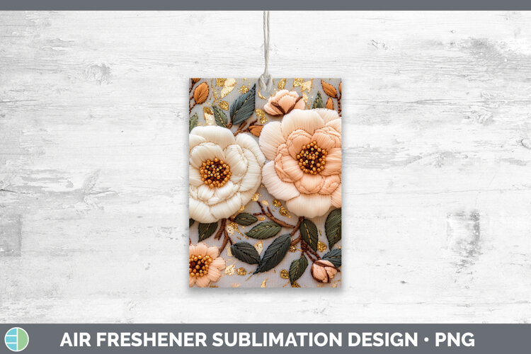GorgeousFlowers 02 Embroider Air Freshener design.