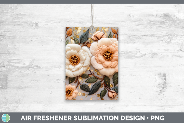 Flowers 02 Embroider Camellia Air Freshener Sublimation Car